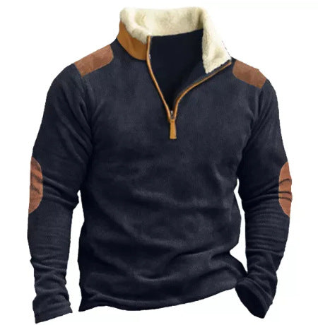 🔥Męska bluza z kapturem i sportowym nadrukiem z długim rękawem i kołnierzykiem w stylu retro