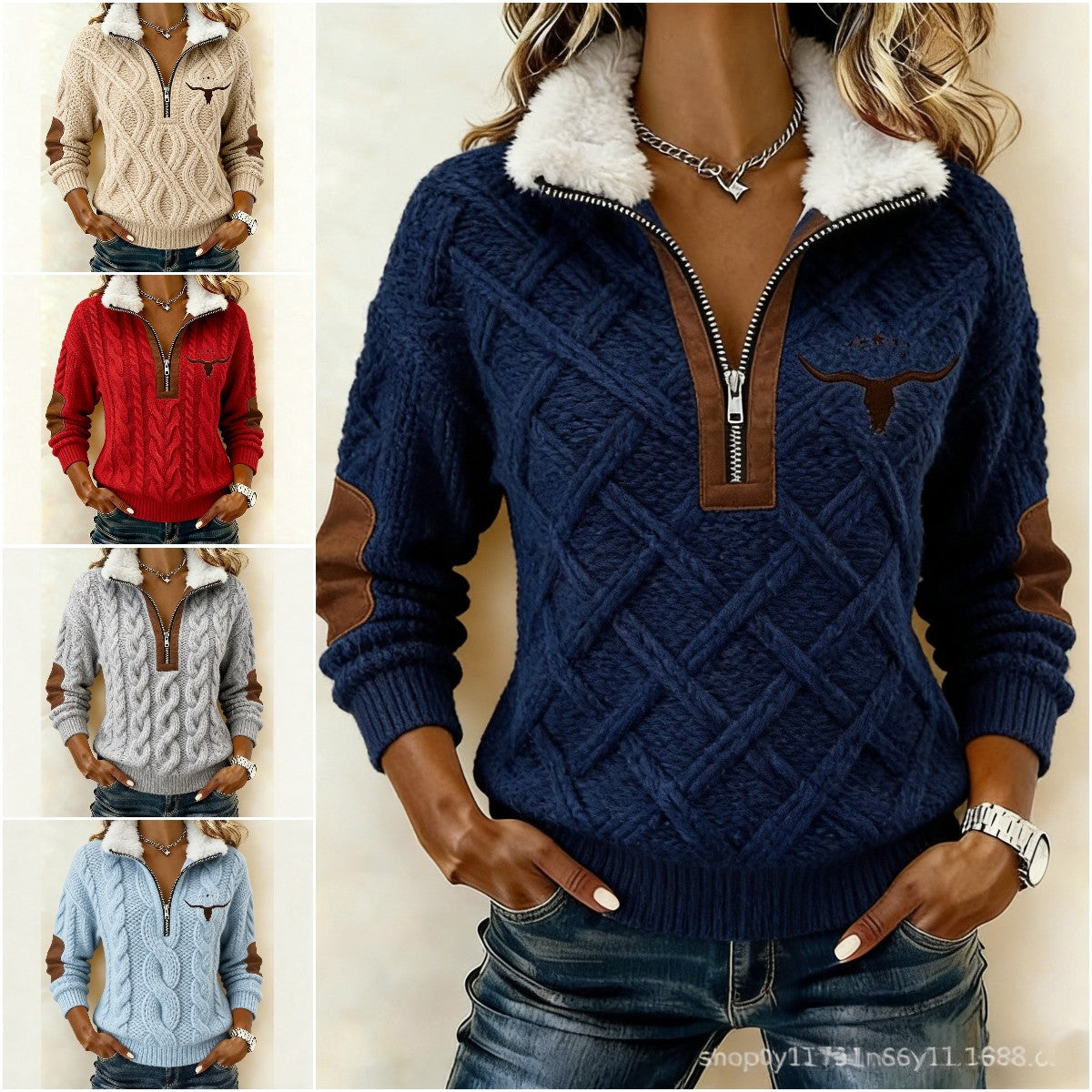 🔥🔥Jesenné/zimné dámske pletené oblečenie s dlhým rukávom