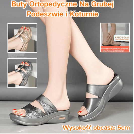 🔥🔥【Înălțimea tocului: 5 cm】👏【35-43】👡Nowe, wygodne letnie sandały na grubej podeszwie