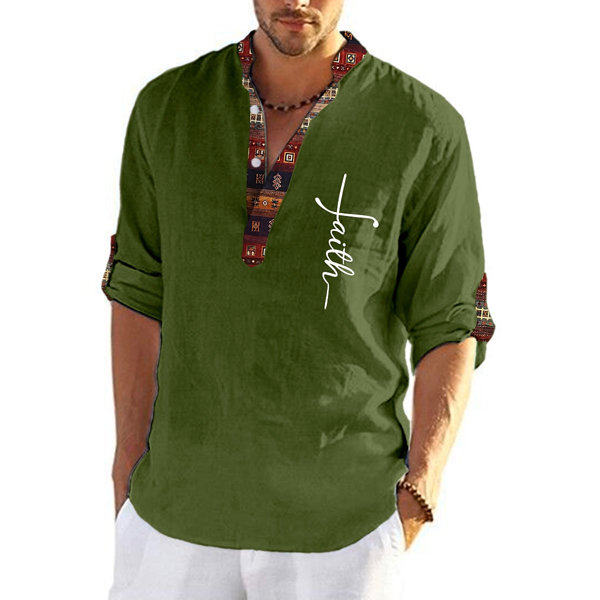 👔【S-3XL】💥 Férfi tiszta pamut V-nyakú póló, plus size ✅ Utánvétes fizetés