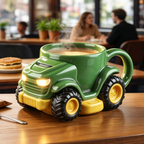 【2026 Új Érkezés - 🔥Korlátozott Ideig Féláron】☕Retro Kreatív Kávésbögre - Zöld Traktor Bögre