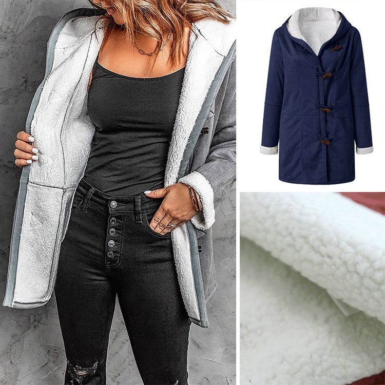 🔥【S-5XL】Damski zimowy płaszcz z podszewką z polaru i futrzanym kołnierzem