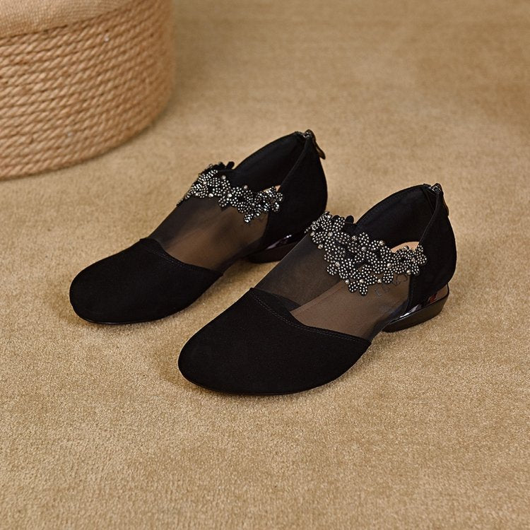 ✨【35-41】🏆2025 νέες σφηνοτάκουνες με κοίλο πλέγμα με μαλακό πάτο για γυναίκες