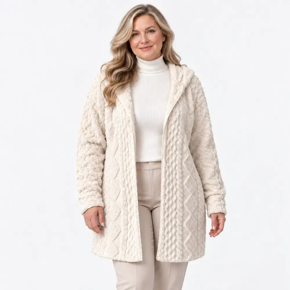 🤍 Ženski mehak plašč s kapuco za jesen in zimo 🥰 [Velikosti S–2XL]
