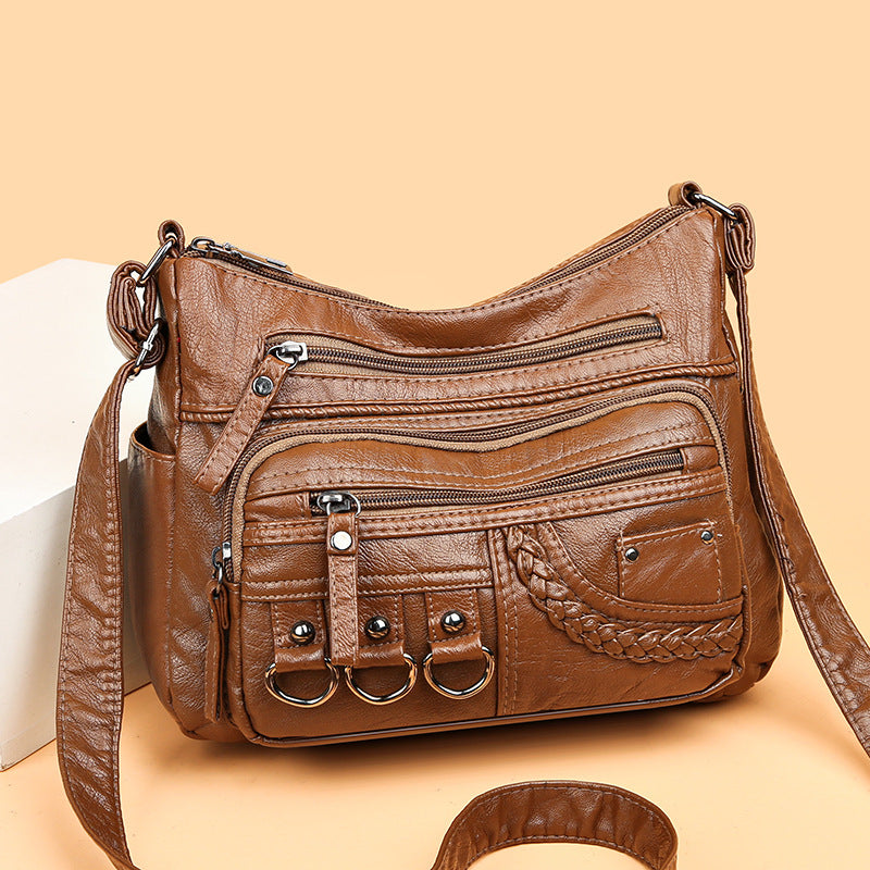 👜2026 Νέα τσάντα ώμου / crossbody από μαλακό δέρμα με μεγάλη χωρητικότητα