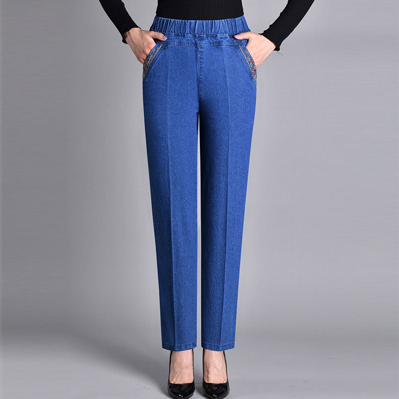 🔥【XL-5XL】👖2025 Wiosna Damskie Jeansy Proste Elastyczne