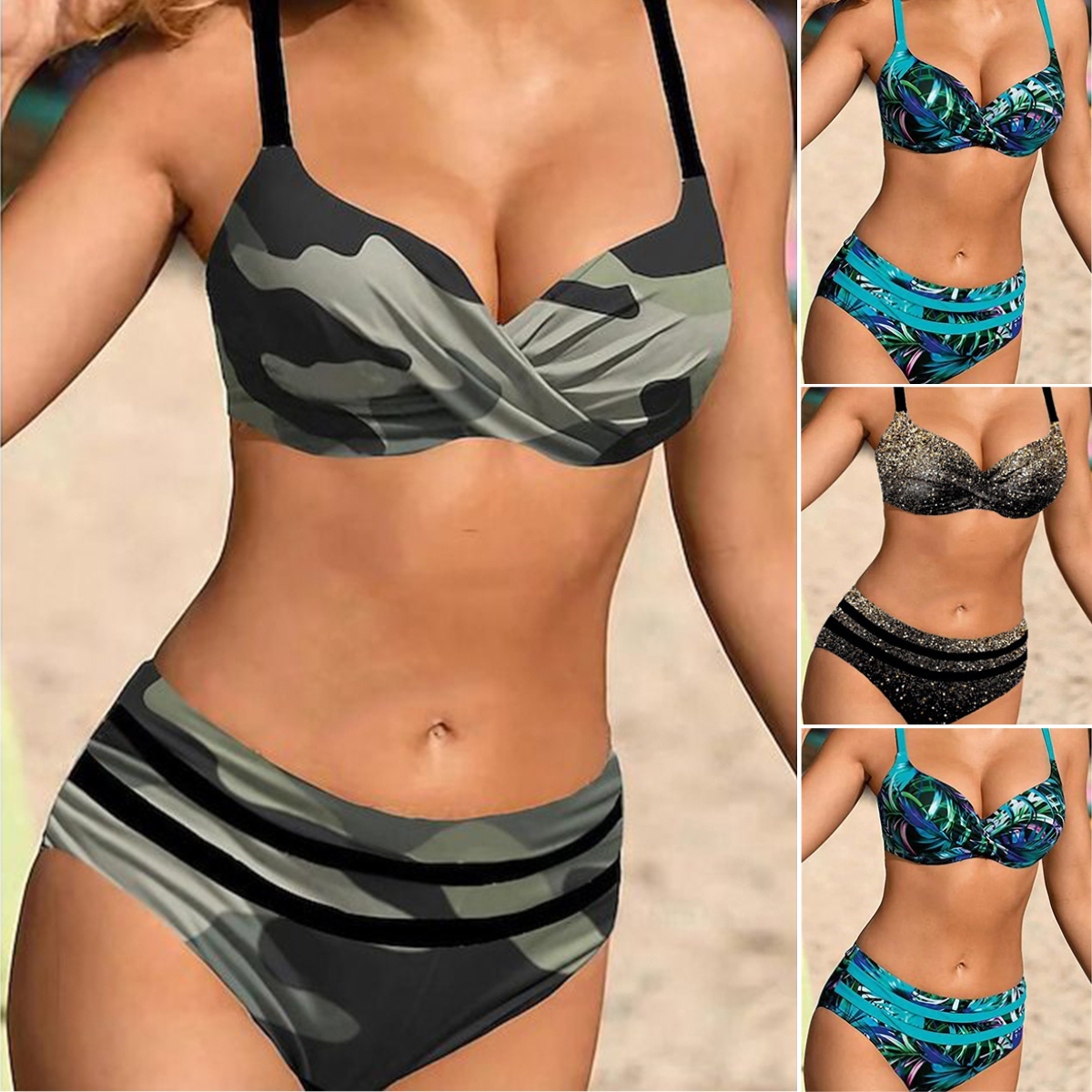 🌊👙【S~5XL】💋2026 Nove kopalke z razcepljenim potiskom za večje velikosti.