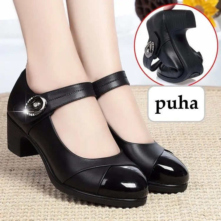 Specjalna wiosenna oferta【35-40】Buty damskie z prawdziwej skóry, okrągłe noski i miękka podeszwa