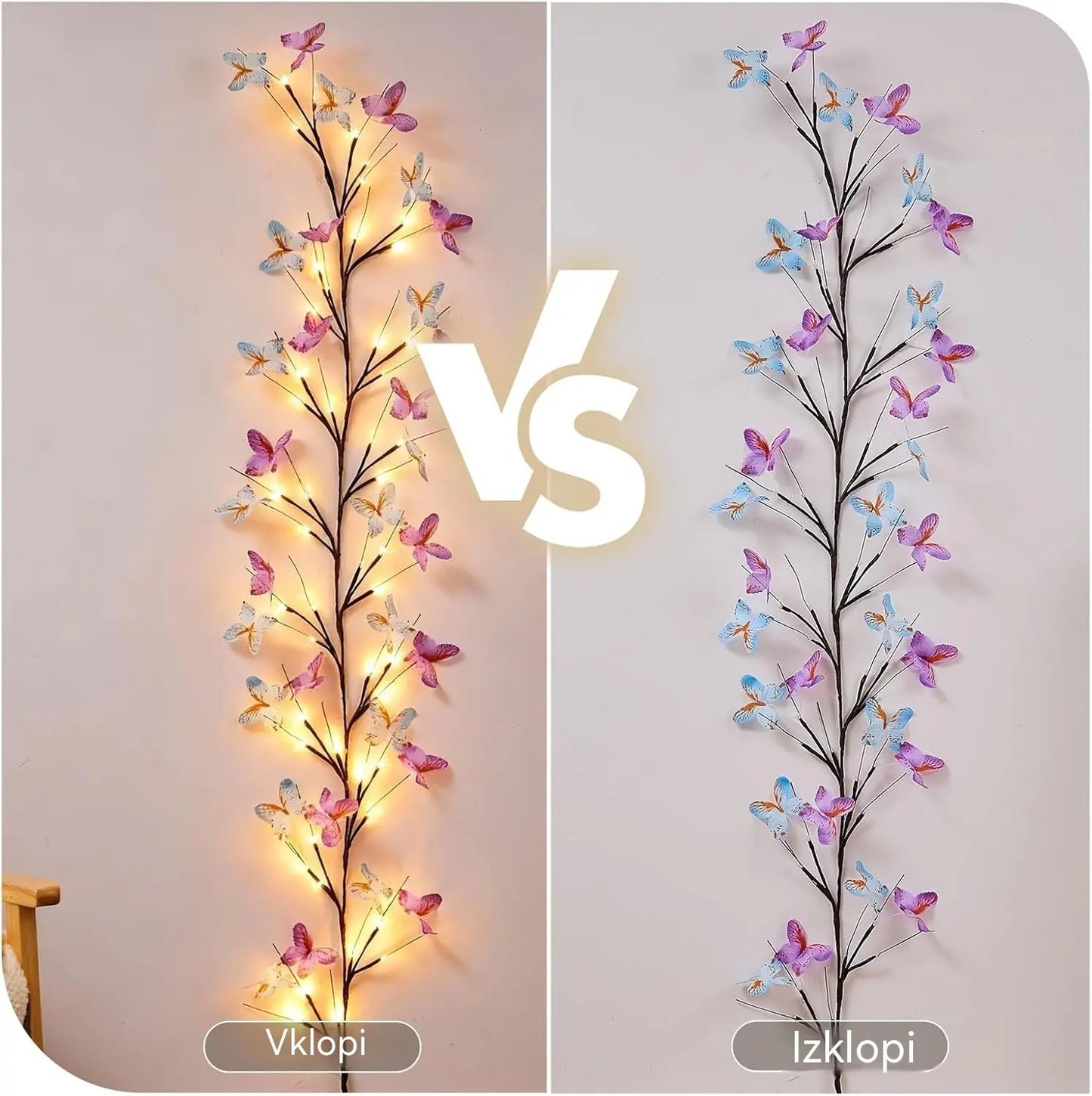 ✨ Fleksibilna LED svetilka v obliki trte v obliki metulja – Ustvarite sanjsko in toplo vzdušje v svojem domu 🦋💡