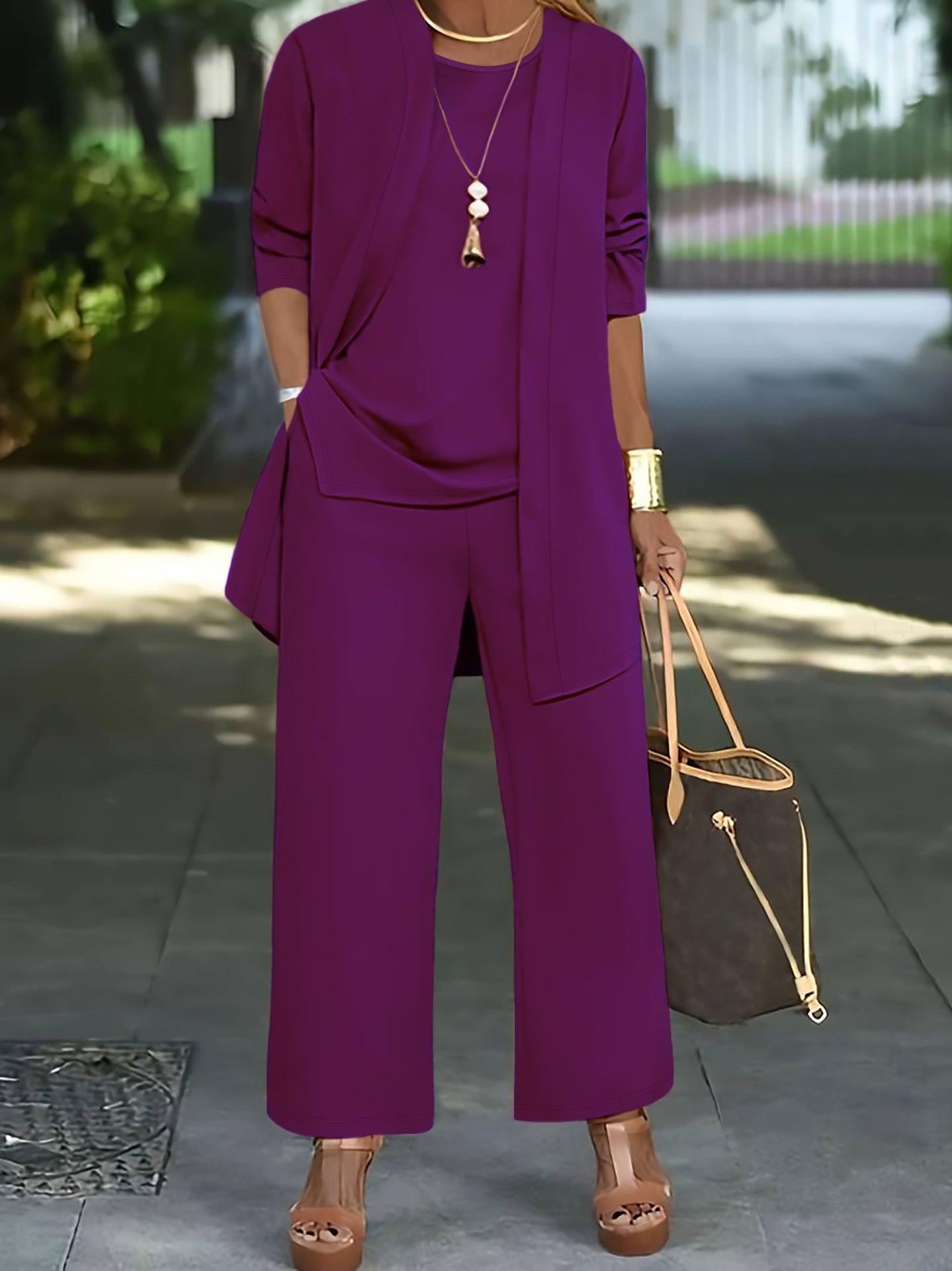 🧥【S-5XL】Elegante conjunto de tres piezas para mujer — Corte holgado 🍂