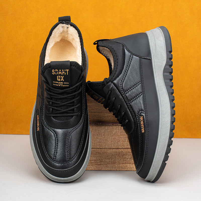 🔥【39-45】2025 Muške zimske ležerne sportske cipele, prava koža, vodootporne, mekani potplat i baršun, nove