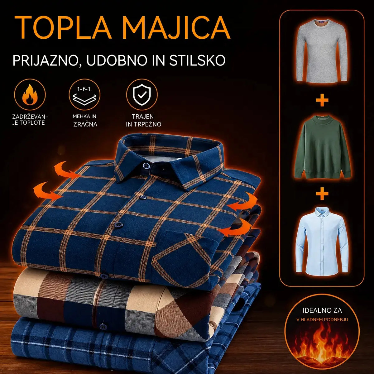 👔【L-5XL】Nova jesensko/zimska moška topla dvostranska flis majica, elegantna in vsestranska.