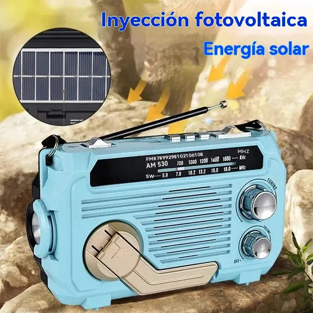 📟📶Radio de emergencia portátil con carga manual y luz LED
