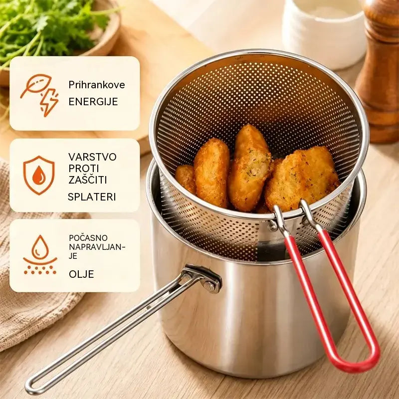 🔥 Zadnji dan! -50 % popusta | Večnamenski cvrtnik iz nerjavečega jekla 304 | Enostavno, hitro in priročno kuhanje 🍳