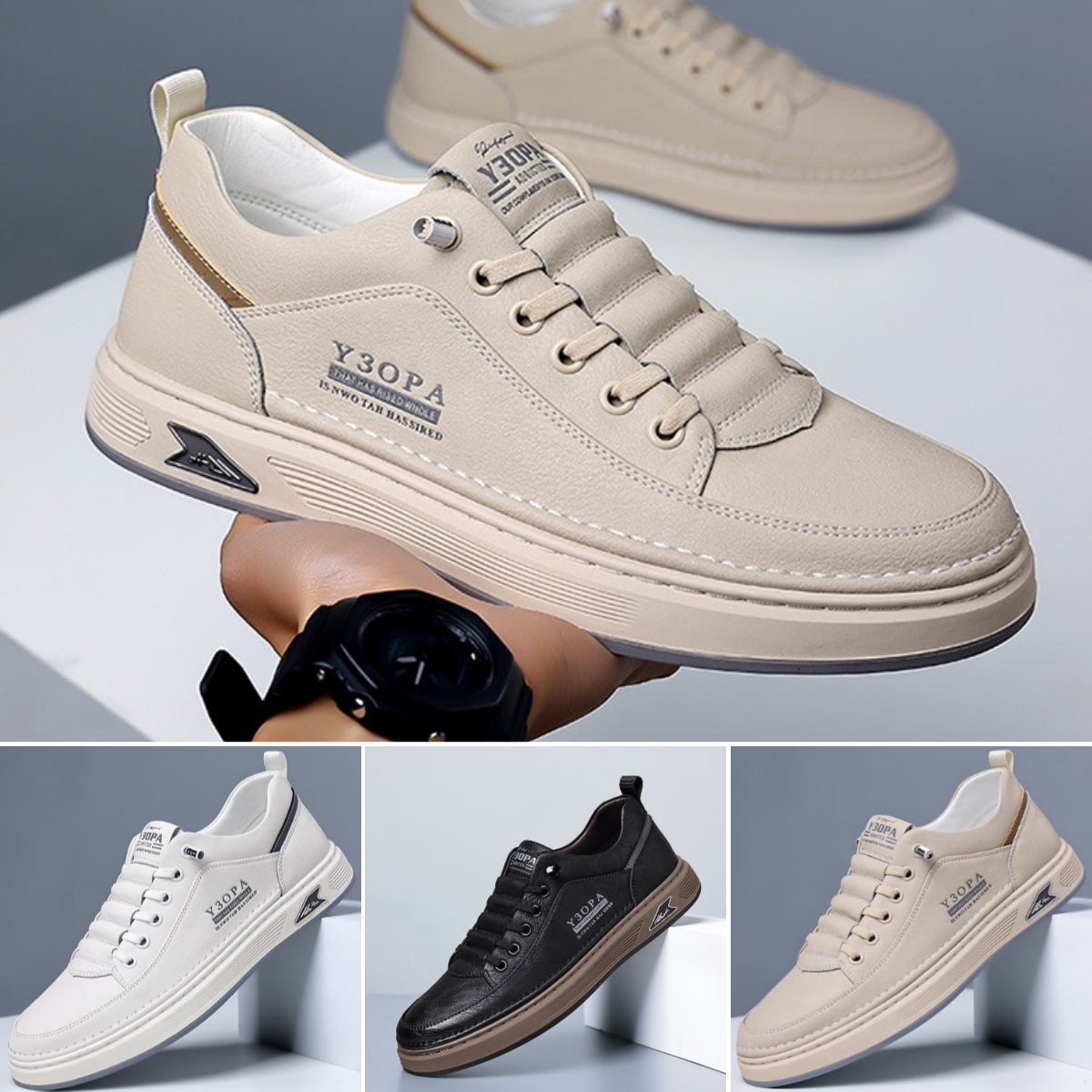 Férfi bebújós bőr sneaker – sportos, kényelmes, könnyen felvehető