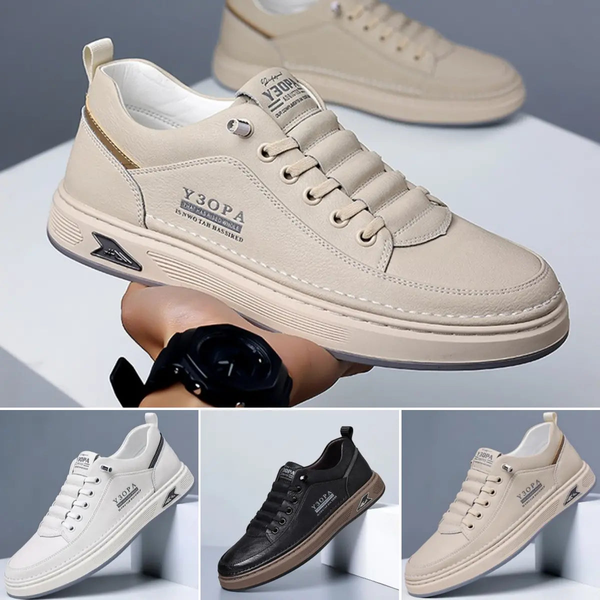 Férfi bebújós bőr sneaker – sportos, kényelmes, könnyen felvehető