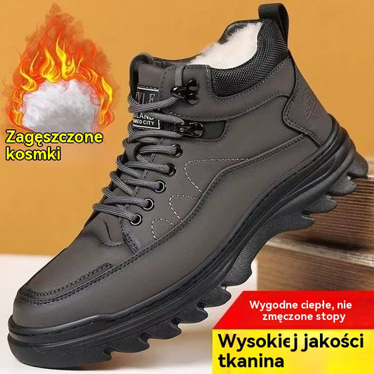 【39-44】Nowe zimowe męskie buty sportowe, wygodne i lekkie, z polarową podszewką dla dodatkowego ciepła.