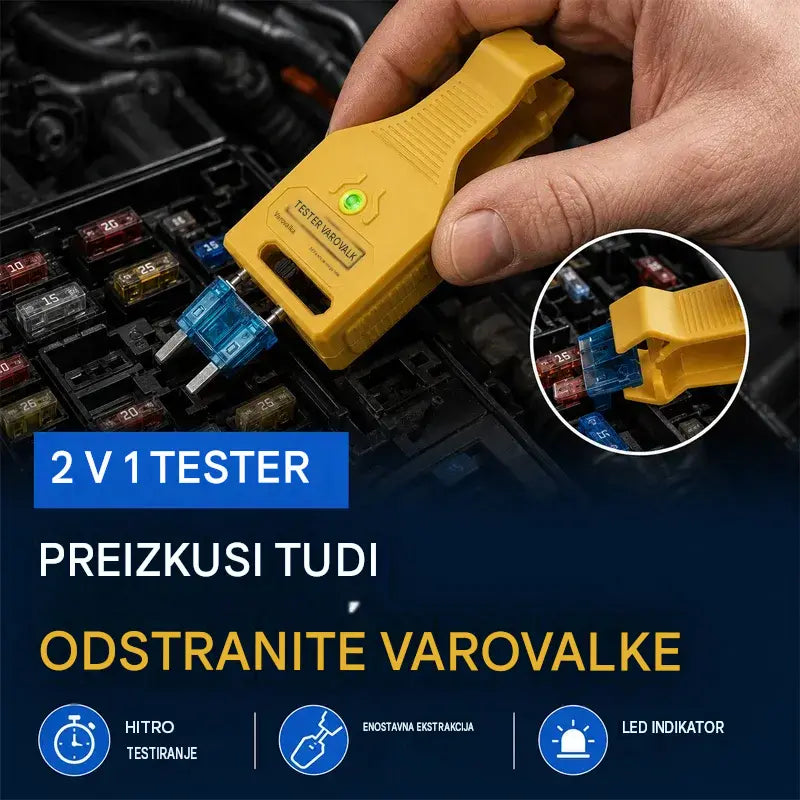 ⚡ 2-v-1 avtomobilski tester varovalk in klešče (združljiv z 12 V/24 V / zeleni LED indikator / nastavljiv razmik / klešče za izvlečenje / uporaba v avtomobilu, tovornjaku, čolnu)! 🚗✨