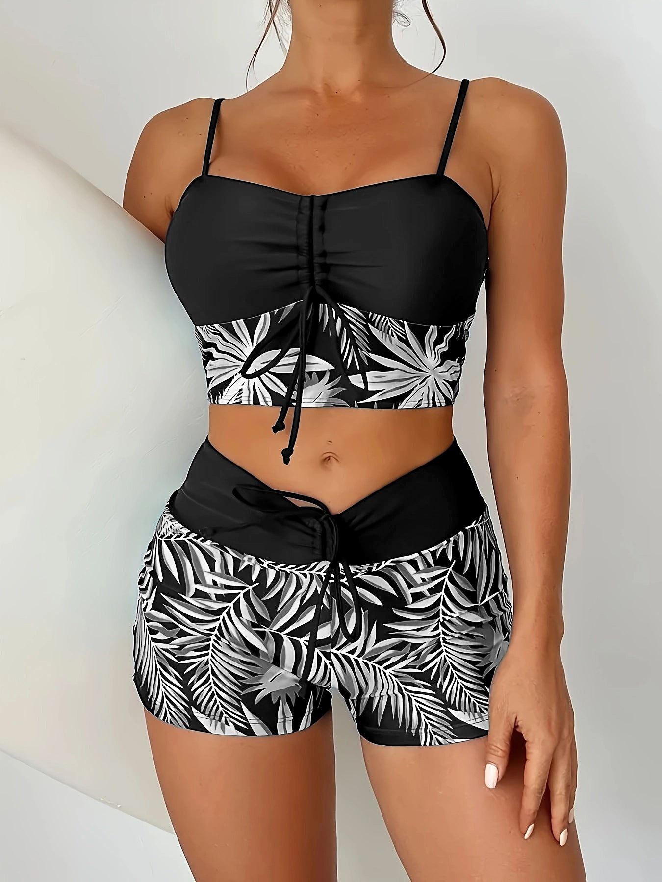 🏊‍👙🌴 Elegancki kostium kąpielowy z nadrukiem w dużym rozmiarze