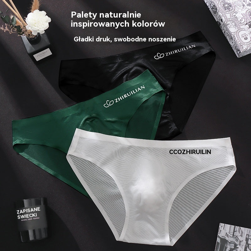 🔥🩲【Zestaw 5-częściowy】Męskie oddychające majtki trójkątne Ice Silk z niskim stanem (45-100 kg)
