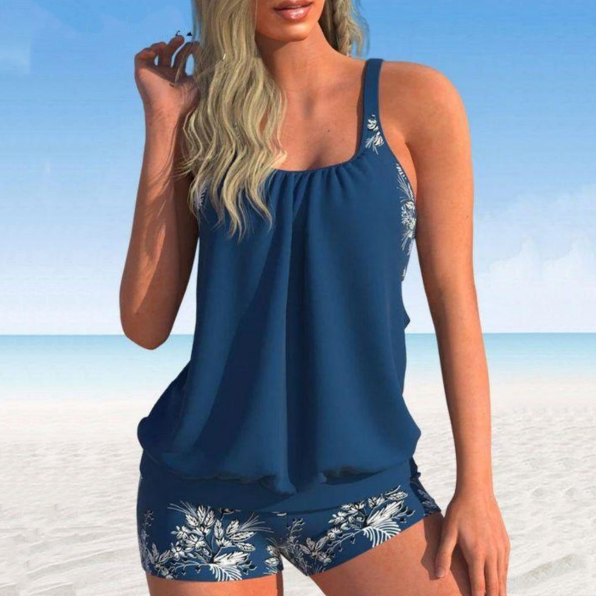 🌴🌈 [Poletna razprodaja za polovično ceno] [Velikosti S-5XL] 🌊👙 Ženske kopalke z vzorcem za večje velikosti, hitro sušeče, dvodelne (zgornji in spodnji del)