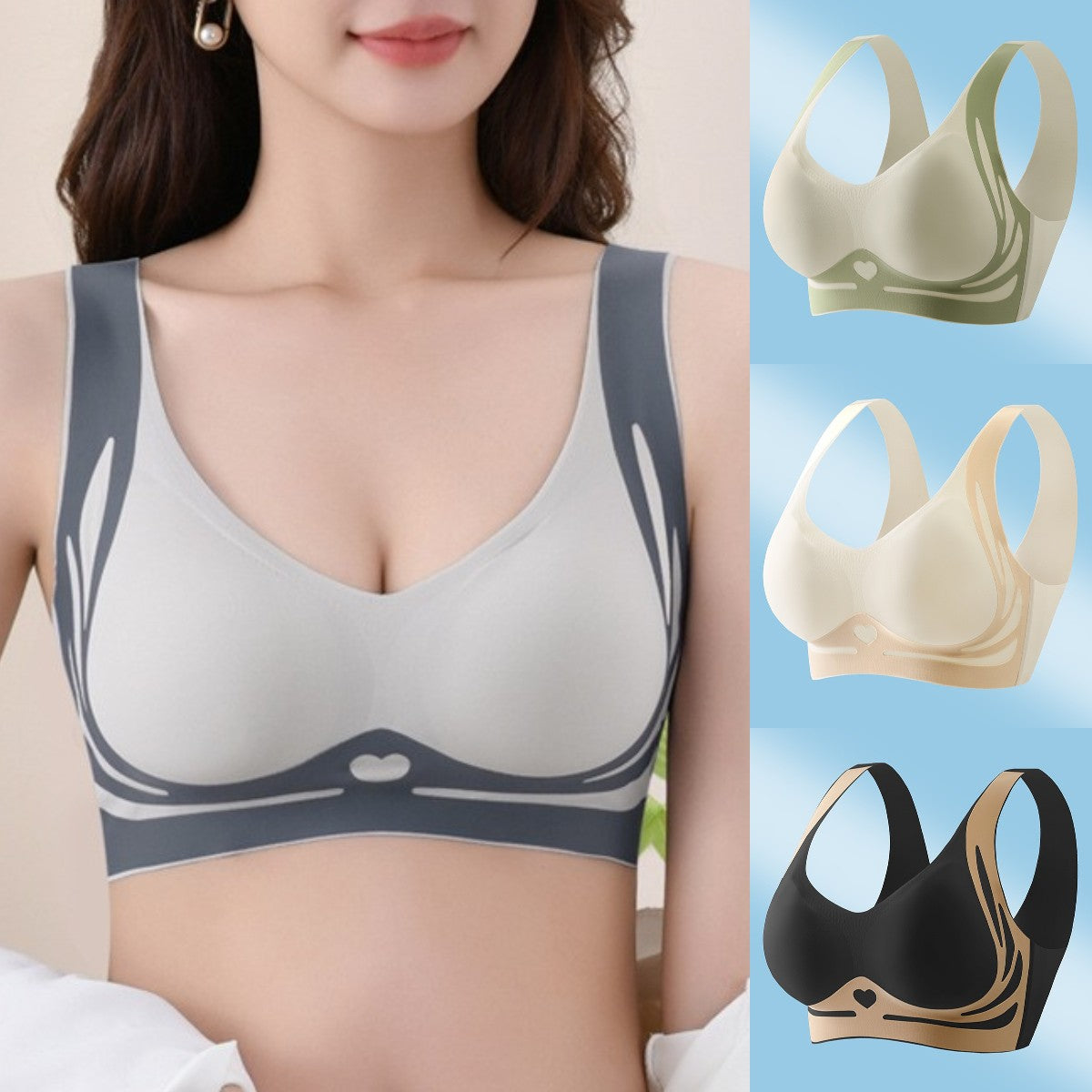 🔥✨【Pachet de 4】【40-85KG】2025 sutien fără fir dintr-o singură bucată pentru femei, moale și confortabil ❤️
