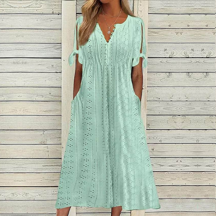 👗【S-5XL】【Szezonvégi kiárusítás】Egyszerű, karcsúsított, lélegző ruha - Sokoldalú és stílusos