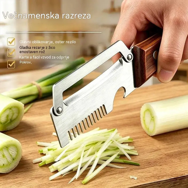 🥳50 % popust🔥【Dva za samo 23 €】🧅🔪 Večnamenski kuhinjski lupilec 3 v 1: Lupi, seklja zelenjavo, reže meso in odpira steklenice! 🔥