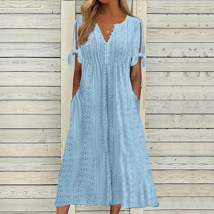 👗【S-5XL】【Szezonvégi kiárusítás】Egyszerű, karcsúsított, lélegző ruha - Sokoldalú és stílusos
