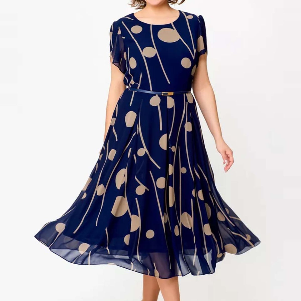 👗💥【S-5XL】 Új divatos ruha, klasszikus dizájn, elegáns és egyszerű