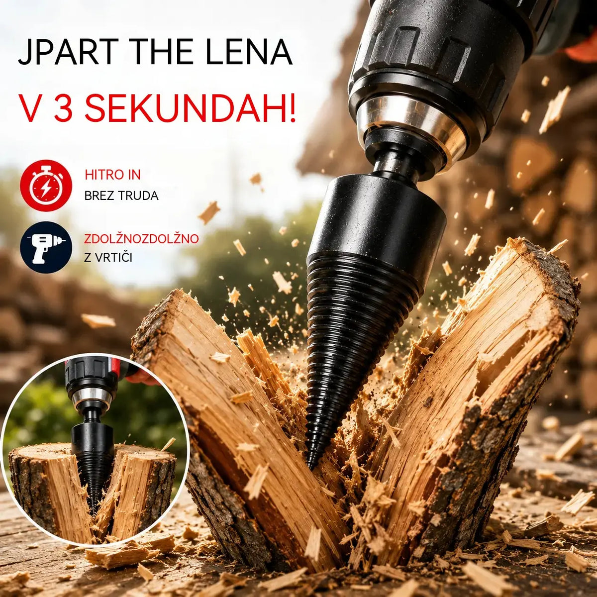 🔥【32 mm + 3 vrste stebel】Svedri za cepljenje lesa iz ojačanega jekla – zmogljivi, učinkoviti in prihranijo delo