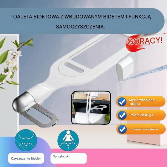 🚽💦【Żegnaj papierowi toaletowemu na zawsze! 🚽💦】Toaleta bidetowa bez prądu i z podwójną dyszą, myjka toaletowa z bidetem, higieniczny bidet z samoczyszczeniem.