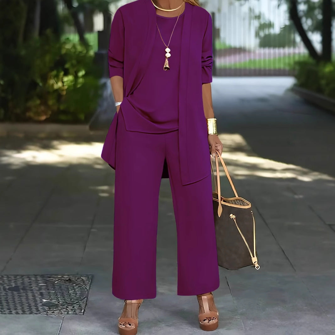 🧥【S-5XL】Elegante conjunto de tres piezas para mujer — Corte holgado 🍂