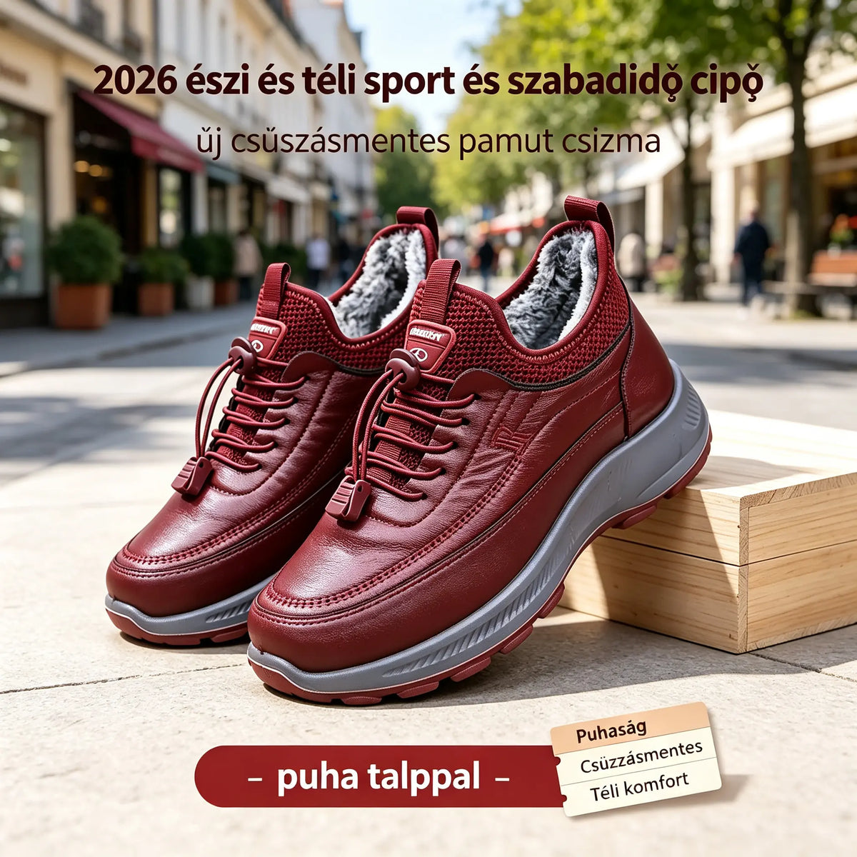 🔥【35-41】2026 őszi és téli sport és szabadidő cipő új csúszásmentes pamut csizma puha talppal
