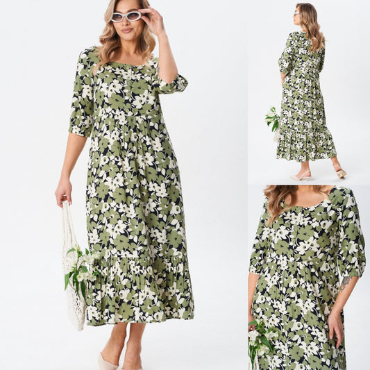 🏆【S-5XL】 Laza szabású, plus size pamutruha | Kényelmes és lélegző – remek választás nyárra.✨Utánvétes fizetés