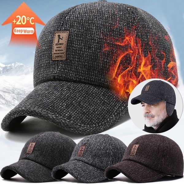 🔥🧢 Pogrubiona, ciepła czapka chroniąca uszy, jesienno-zimowa