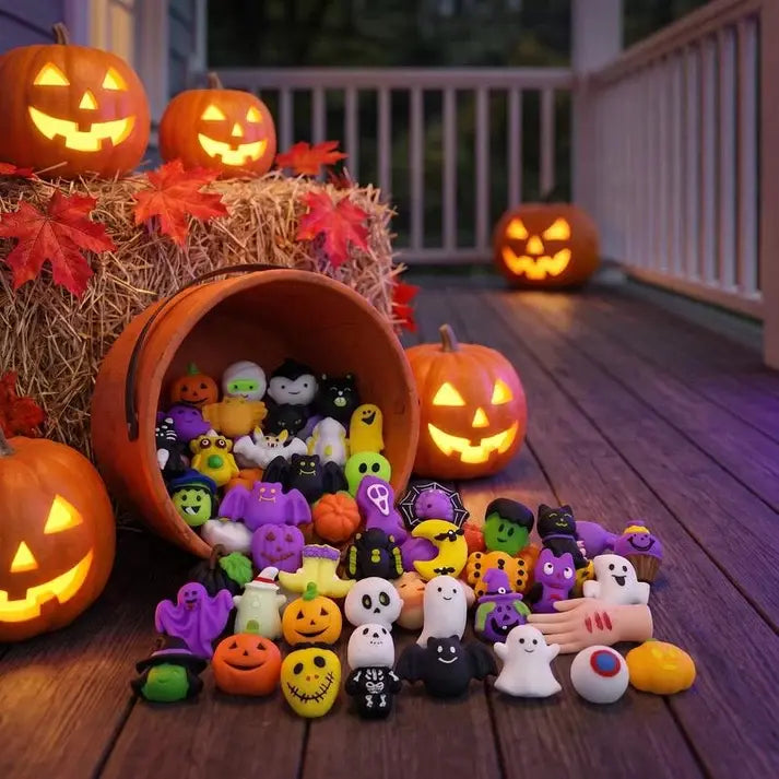 50 kosov za 30 evrov 🎃 Igrače za lajšanje stresa z naslovom noči čarovnic, ljubke majhne pite v obliki bučnih duhov, ki lahko lajšajo stres.