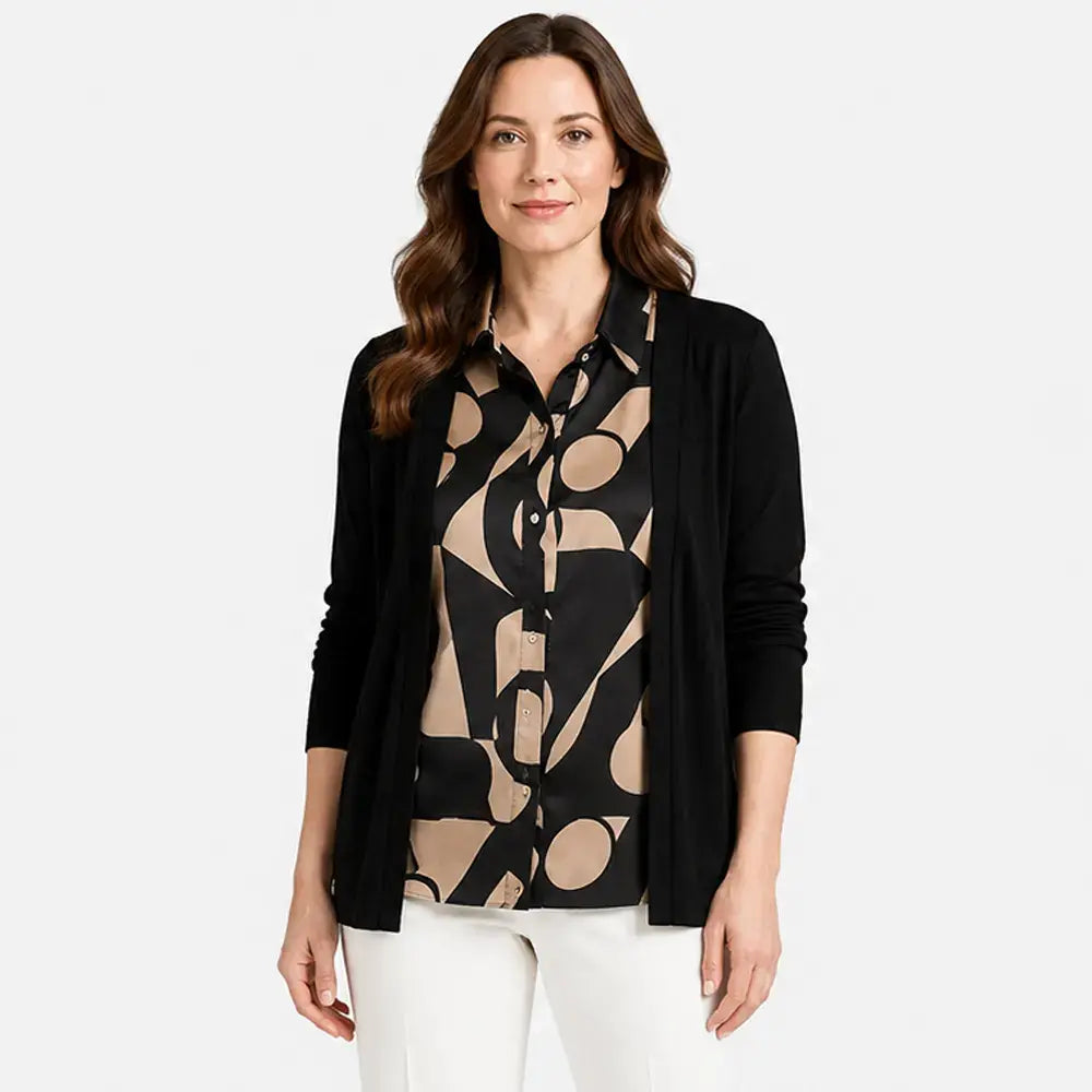 👚Ženski dvodelni komplet srajc z vzorcem patchwork - večplastni top z dolgimi rokavi - za oblikovanje trebuha, ležerni jesenski top