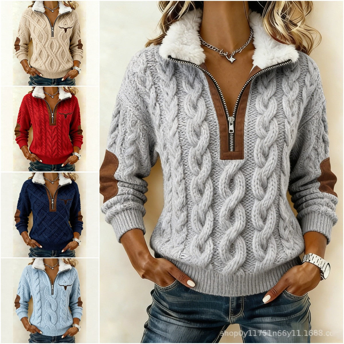 🔥🔥Jesenné/zimné dámske pletené oblečenie s dlhým rukávom