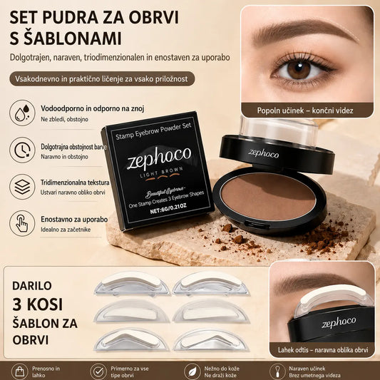 💆‍♀️Komplet žigov in pudra za obrvi💖 Vključuje tri pare žigov za obrvi.