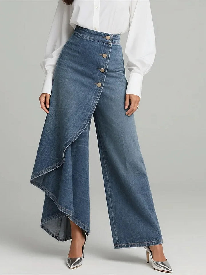 😍Ograniczona czasowo zniżka 50%【S-3XL】Damskie jeansy z wysokim stanem i szerokimi nogawkami, luźny krój, elegancki design, łatwe do stylizacji ✅Darmowa dostawa