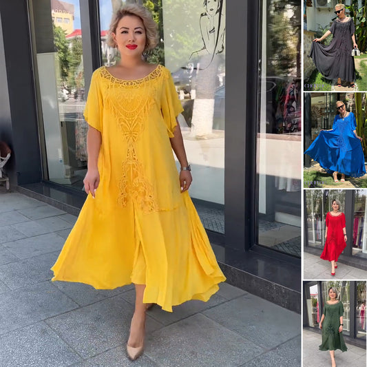 【S-5XL】👗2025 Damska luźna koronkowa sukienka w dużych rozmiarach, elegancka i piękna