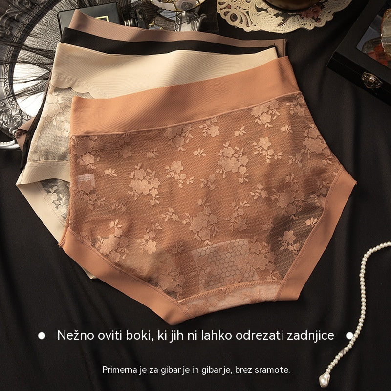 【25EUR】5-delni komplet: črna + bordo + bež + rjava + opečnato rdeča ---Ženski visoko elastičen brezšivni čipkasti bikini za nadzor trebuha, oblikovanje in dvig zadnjice