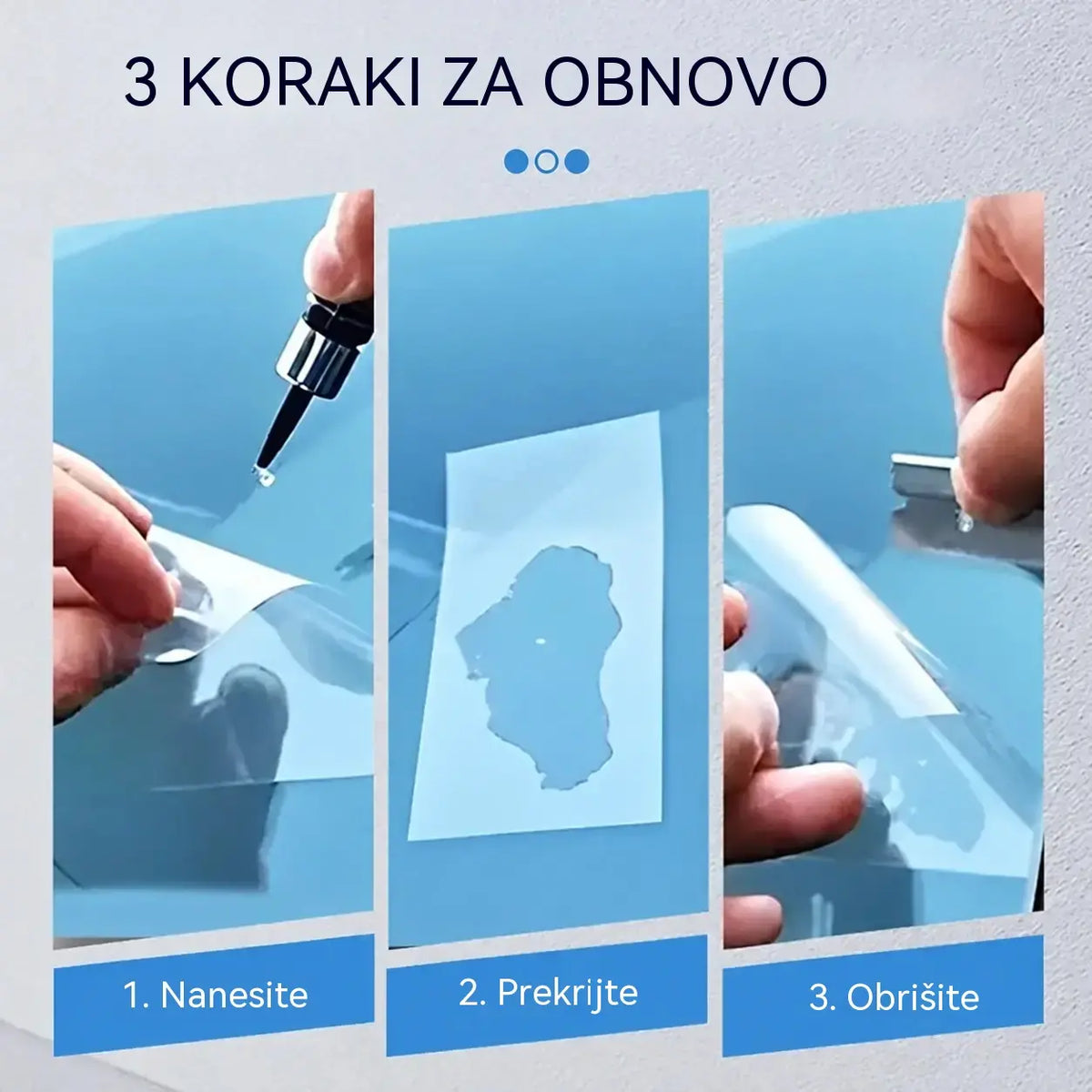 🚗【Komplet 3 kosov】Smola za popravilo vetrobranskega stekla – Uporablja se za popravilo majhnih razpok in sledi udarcev na steklu.