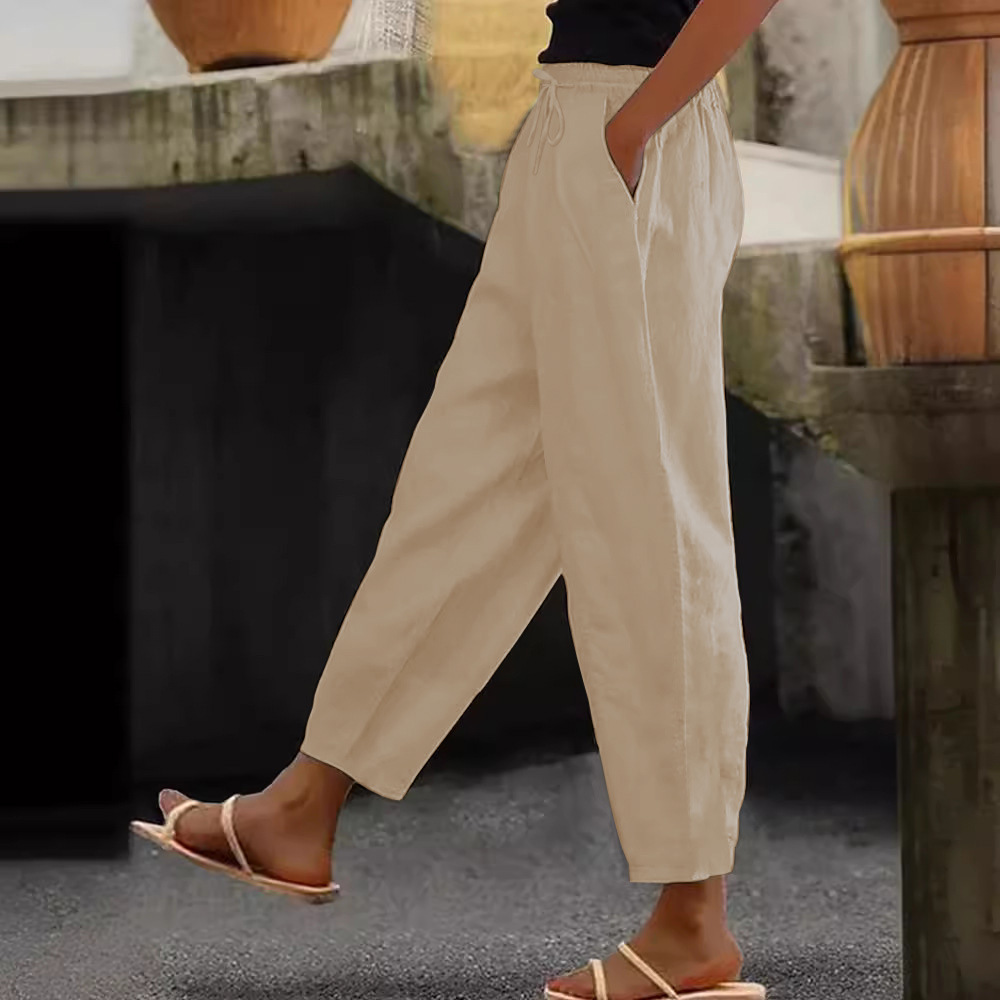 😍💕 Γυναικείο Casual Παντελόνι από Βαμβάκι και Λινό (40–120 κιλά) ✅️ Αντικαταβολή