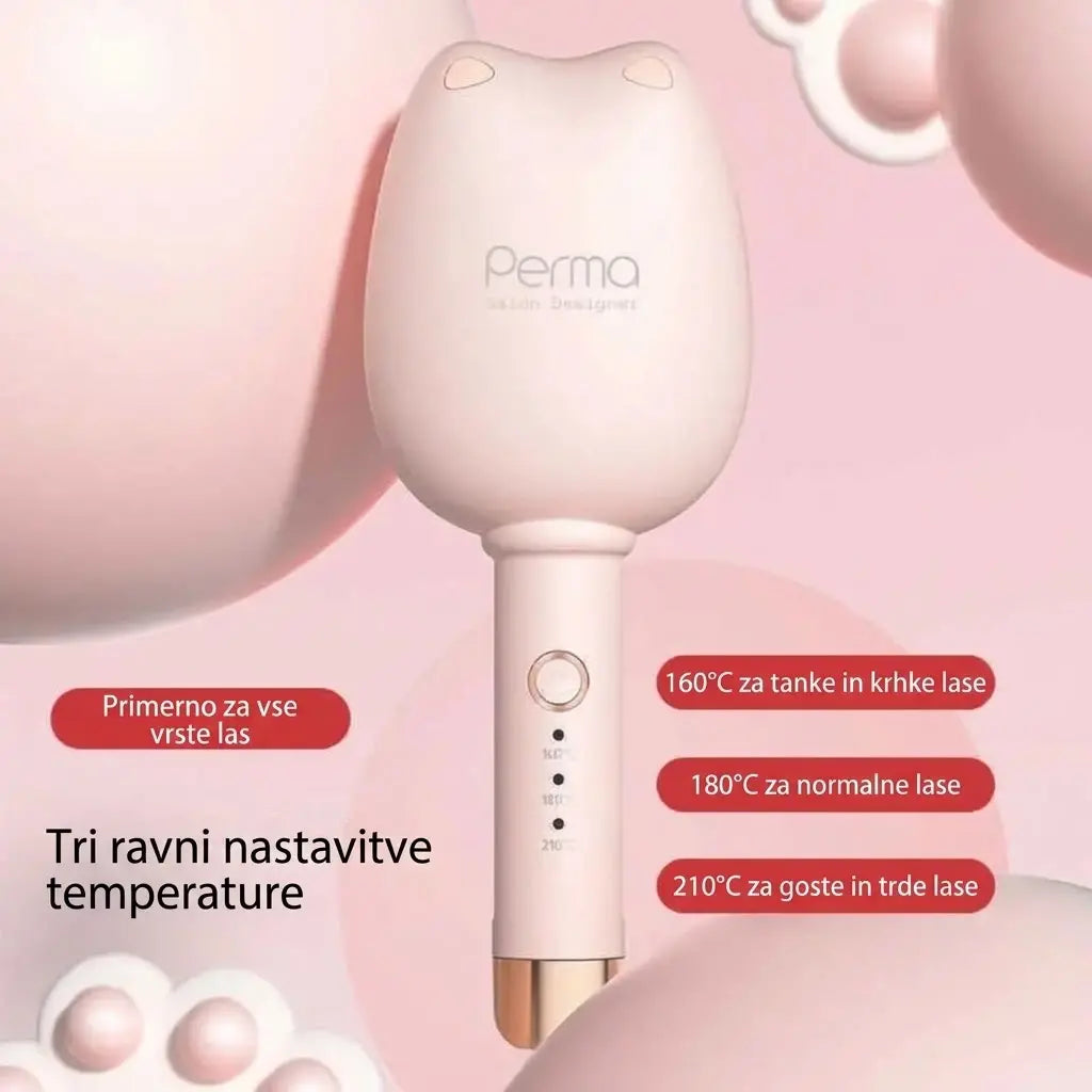 💇‍♀️ Kodralnik za lase v francoskem slogu – hitro segrevanje, nastavitev temperature in 1,5 m dolg kabel. Idealen za različne pričeske in tipe las! ✨