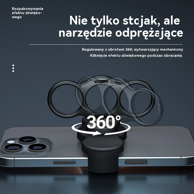 🔥【Kup 1, a 1 dostaniesz gratis】Obrotowy, składany uchwyt na telefon z trzema palcami i tylnym klipsem