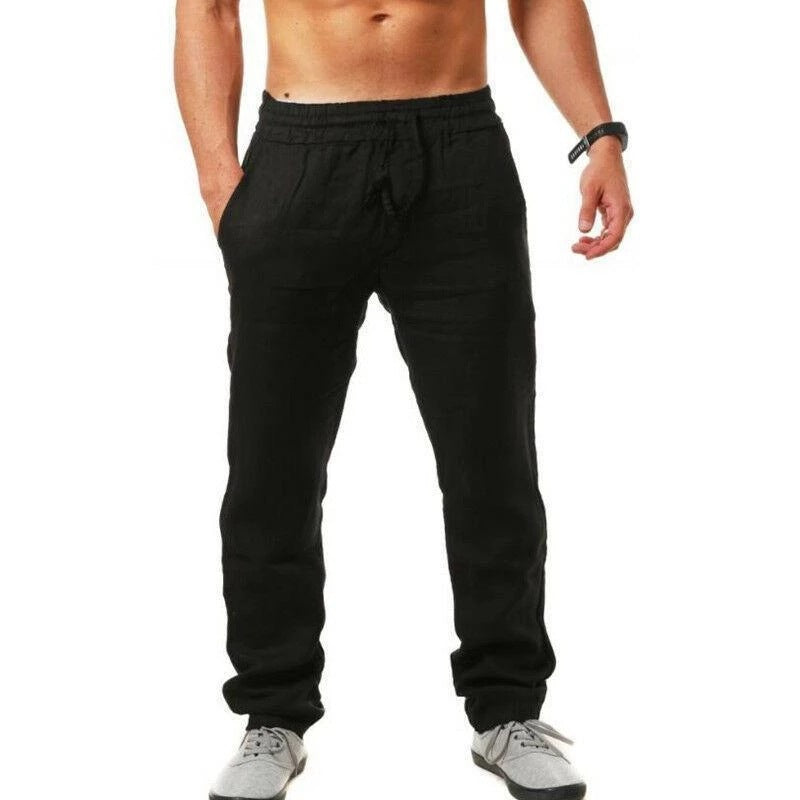 😍👖【S-4XL】💥2025 nowe letnie męskie spodnie sportowe casualowe duży rozmiar, szeroka wersja oddychającego materiału bawełnianego i lnianego