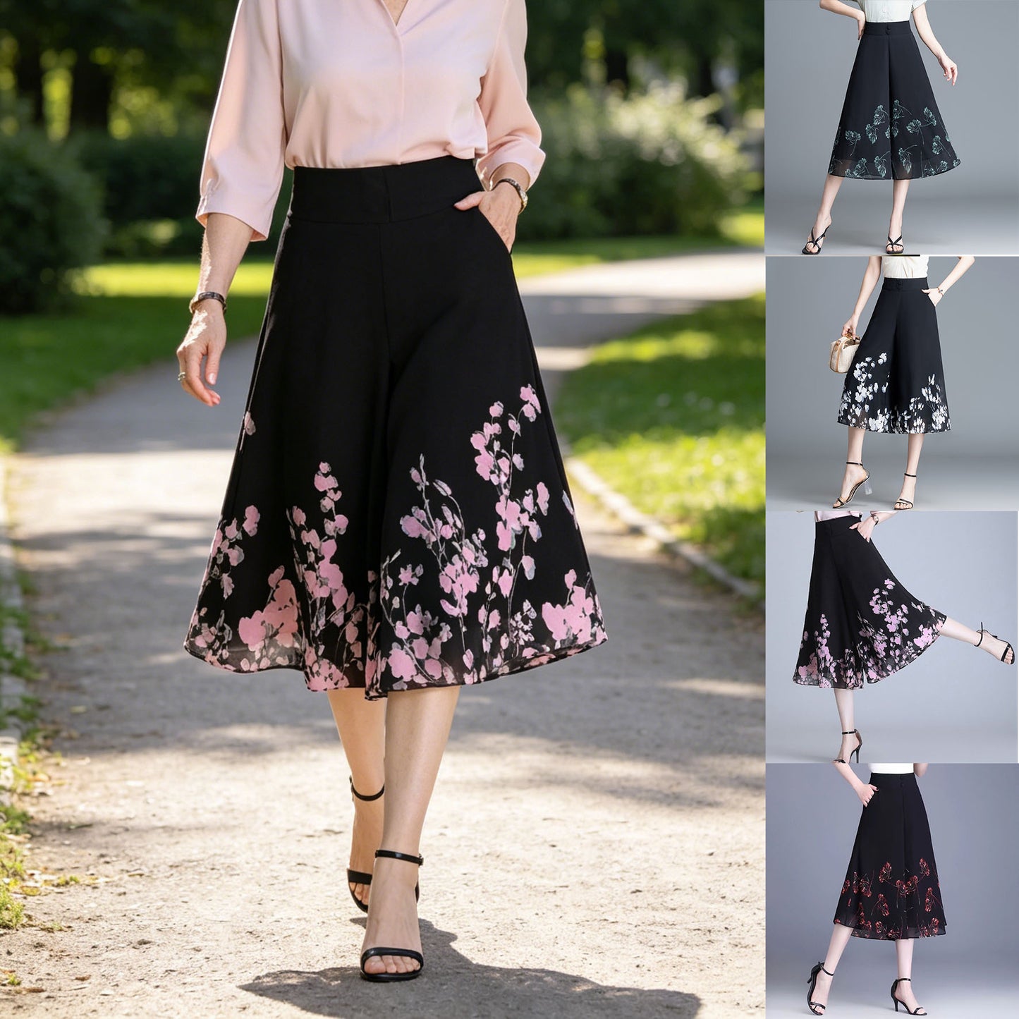💃💥【50% POPUST】🔥2026 Nove ženske poletne hlače, tanek šifon, ležerne, visok pas (40–90 kg)
