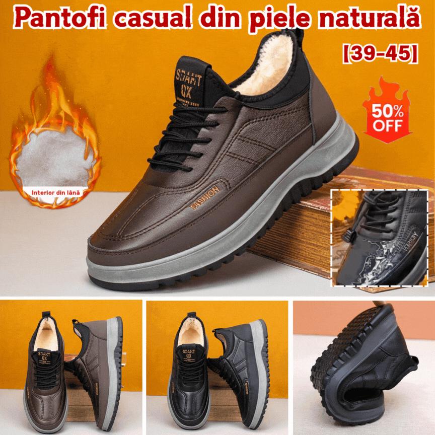 ⛄🔥【39-45】2026 Męskie zimowe buty sportowe, skóra naturalna, wodoodporne, miękka podeszwa i aksamit, nowe